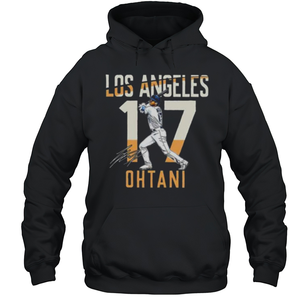 Los Angeles Shohei Ohtani 17 City Connect Player Autographed Shirt Unisex Hoodie