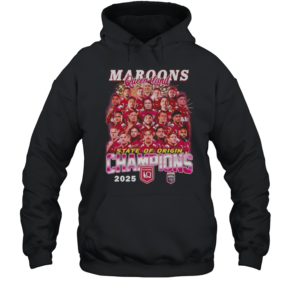 Maroons Queensland State Of Origin Champions 2025 Shirt Unisex Hoodie