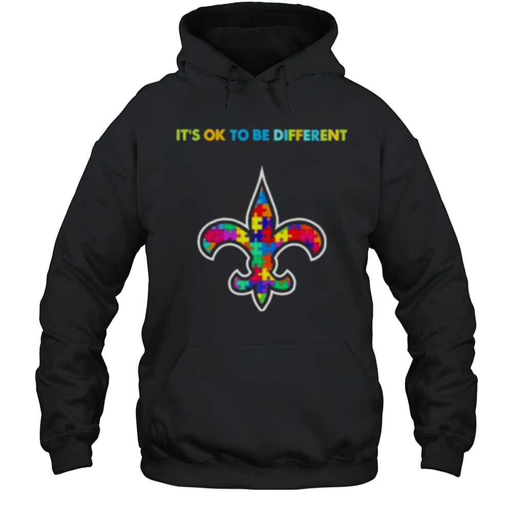 New Orleans Saints Autism Awareness Its Ok To Be Different Shirt Unisex Hoodie