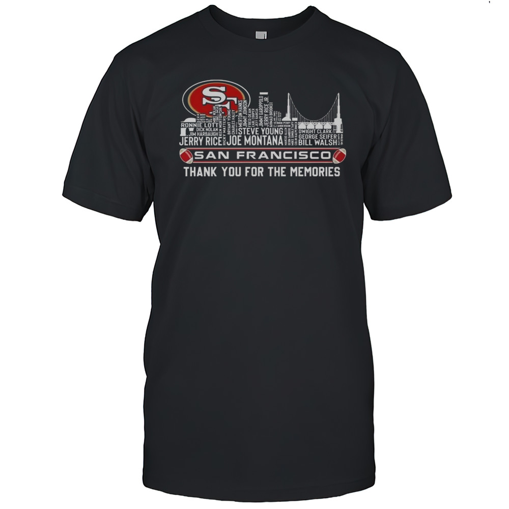 San Francisco 49ers NFL Thank You For The Memories Skyline Name 2025 Shirt