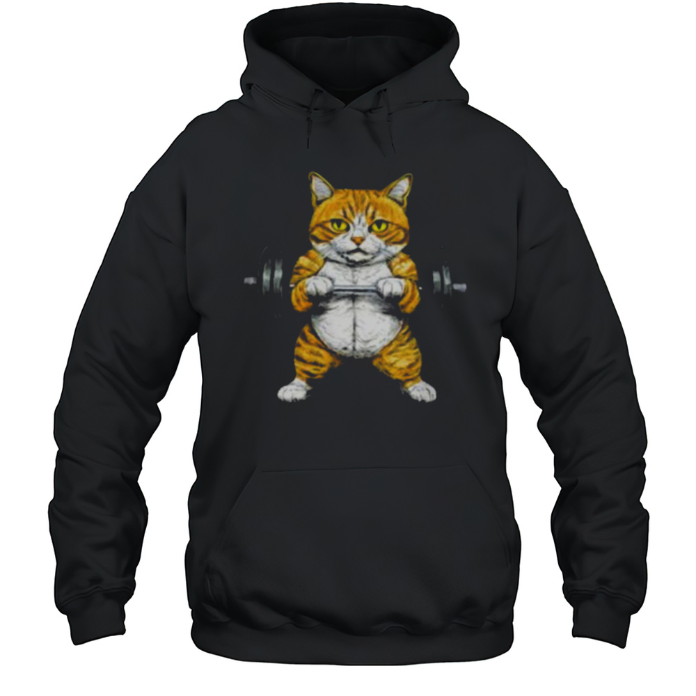 Womens Fitness Cat V Neck Shirt Unisex Hoodie