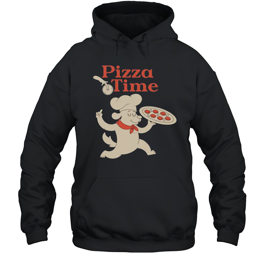 Pizza Time Dog Chef Bringing The Pizza Shirt Unisex Hoodie