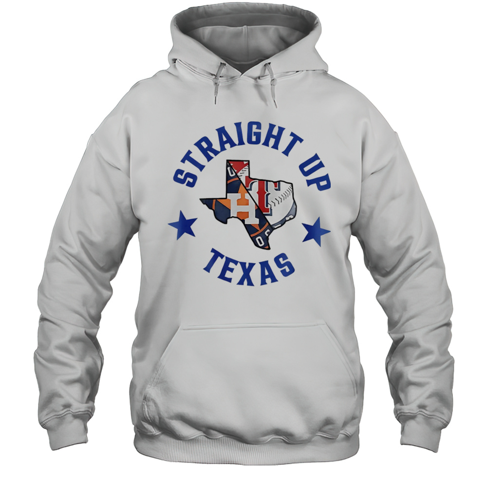 Straight Up Texas Rangers And Houston Astros Logo Shirt Unisex Hoodie