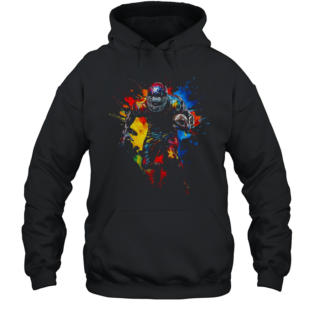 American Football Player Art Tee  Vintage Sports Fan Shirt Unisex Hoodie