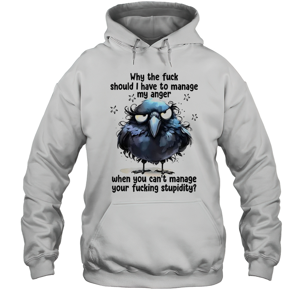 Raven Why The Fuck Should I Have To Manage My Anger Fucking Stupidity Shirt Unisex Hoodie