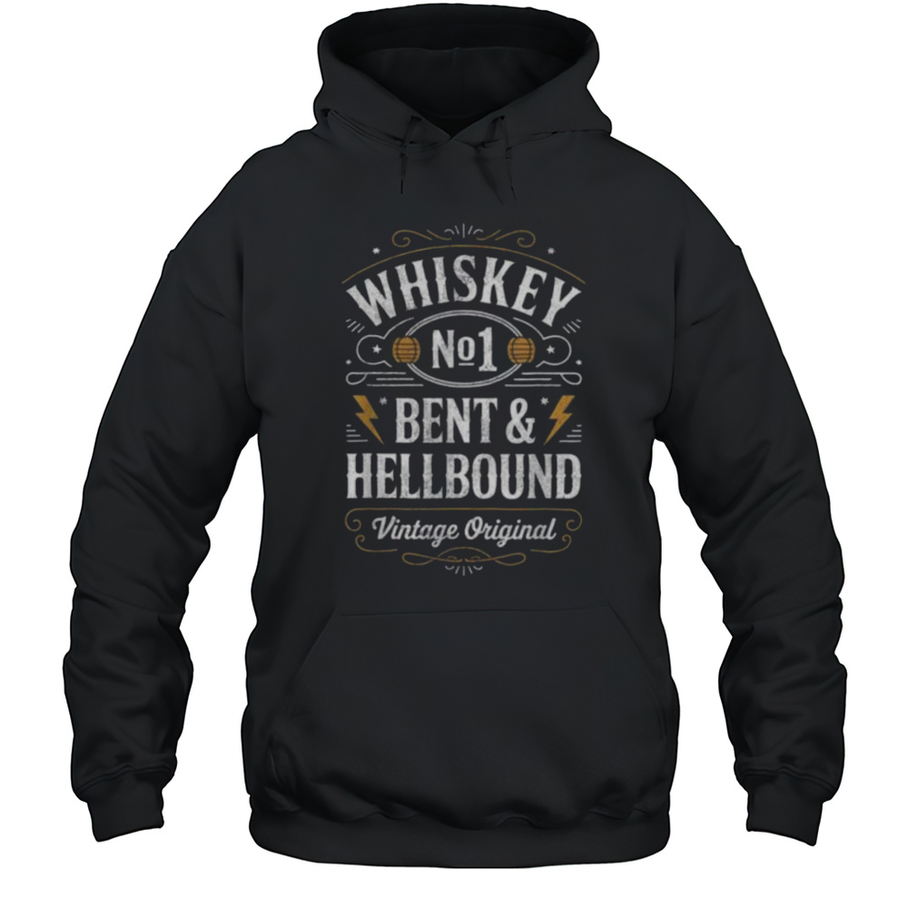 Whiskey Bent And Hellbound Funny Whiskey Cowboy Cowgirl Fun T Shirt Unisex Hoodie
