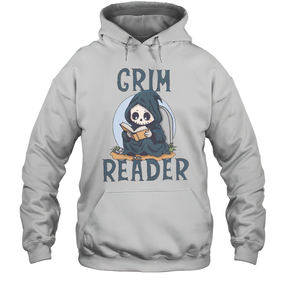 Grim Reader Reading Book T-Shirt Unisex Hoodie