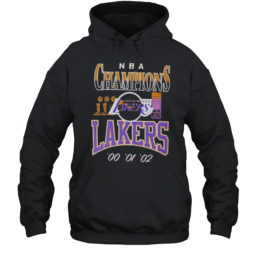 NBA Champions Los Angeles Lakers 00 01 02 Shirt Unisex Hoodie