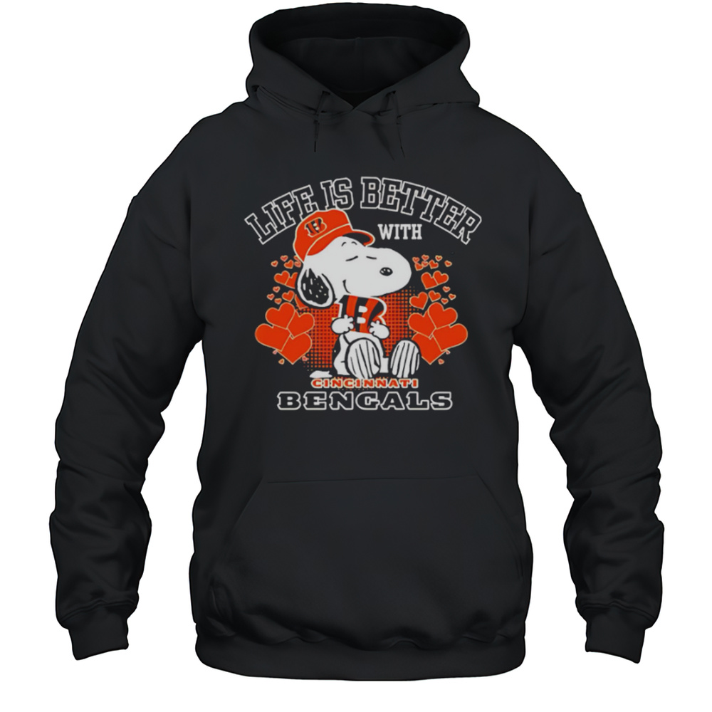 Snoopy Life Is Better With Cincinnati Bengals Shirt Unisex Hoodie