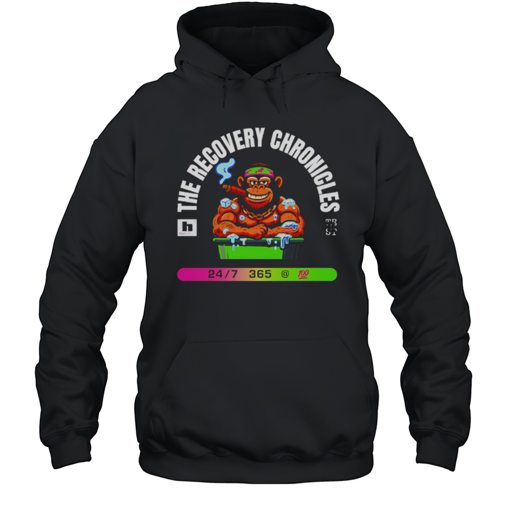 The Recovery Chronicles Cartoon Monkey Smoking Cigar Shirt Unisex Hoodie