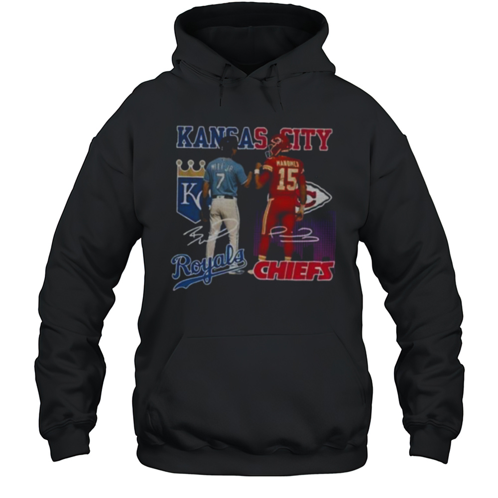 Bobby Witt Jr. Kansas City Royals X Patrick Mahomes Kansas City Chiefs Signature Sports Shirt Unisex Hoodie