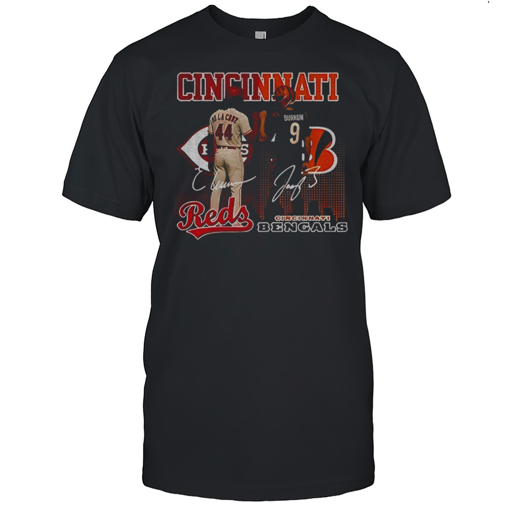 Elly De La Cruz Cincinnati Reds Joe Burrow Cincinnati Bengals Signature Sports Shirt