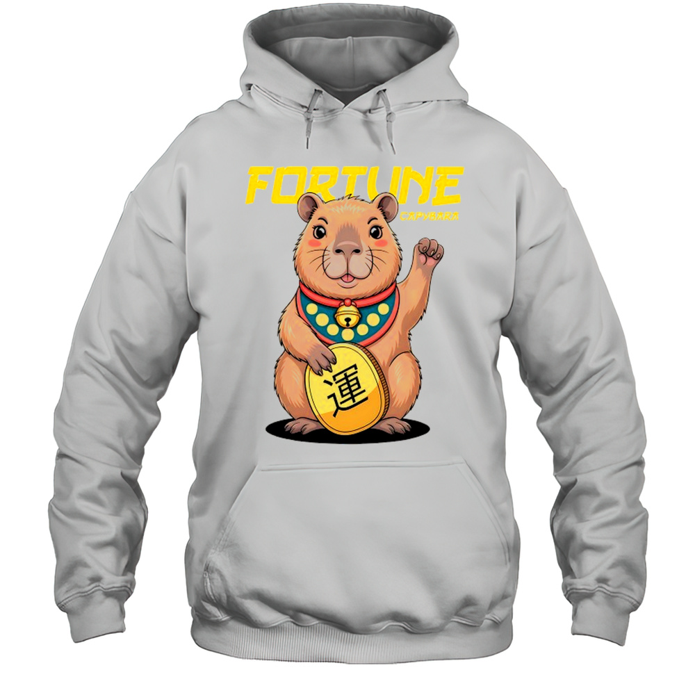 Fortune And Lucky Capybara The Ultimate Good Luck Charm Shirt Unisex Hoodie