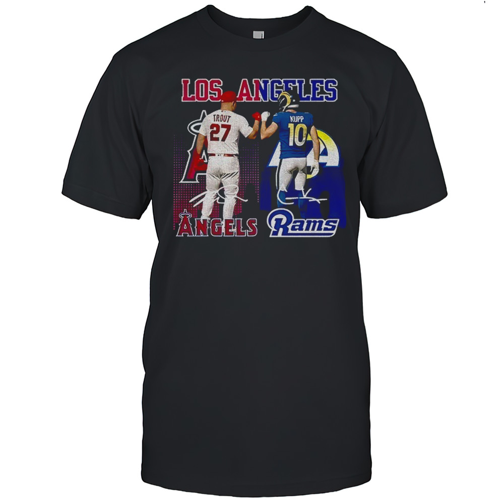 Mike Trout Los Angeles Angels X Cooper Kupp Los Angeles Rams Signature Sports Shirt