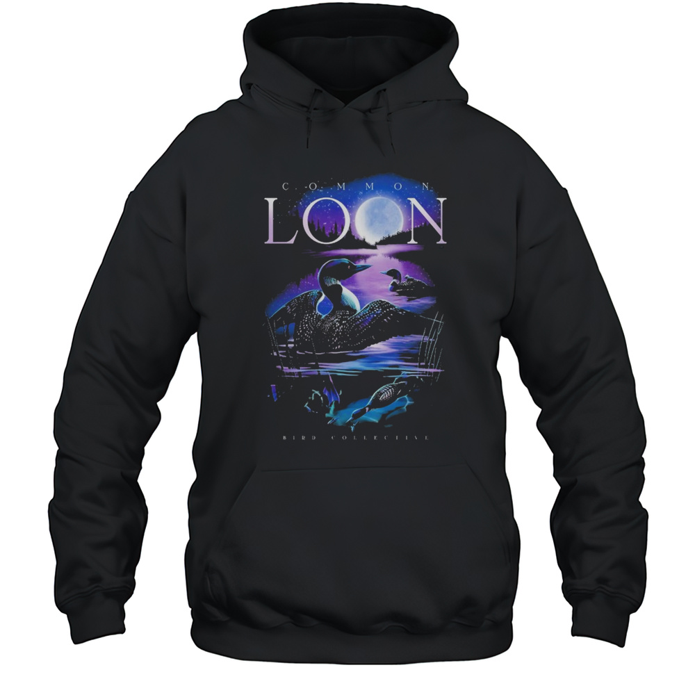 Moonlit Common Loon Bird Collective T-shirt Unisex Hoodie