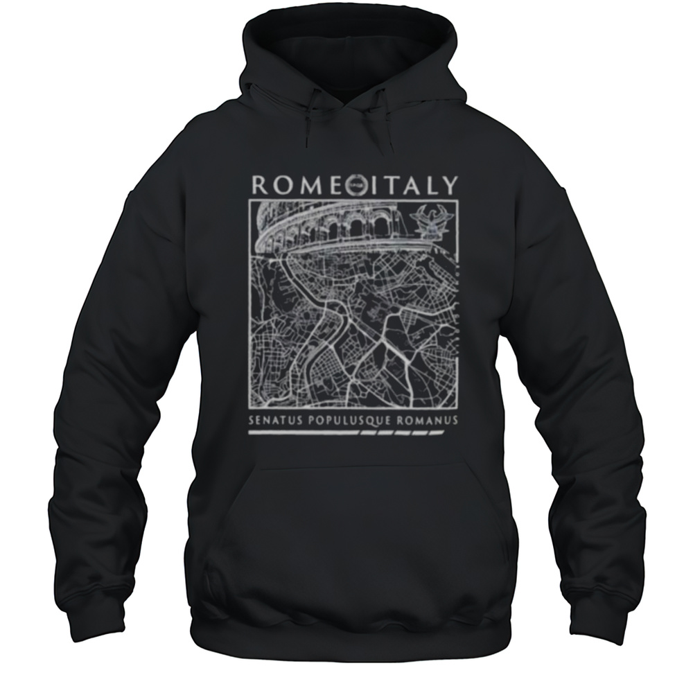 Rome Italy Senatus Populusque Romanus Map Shirt Unisex Hoodie