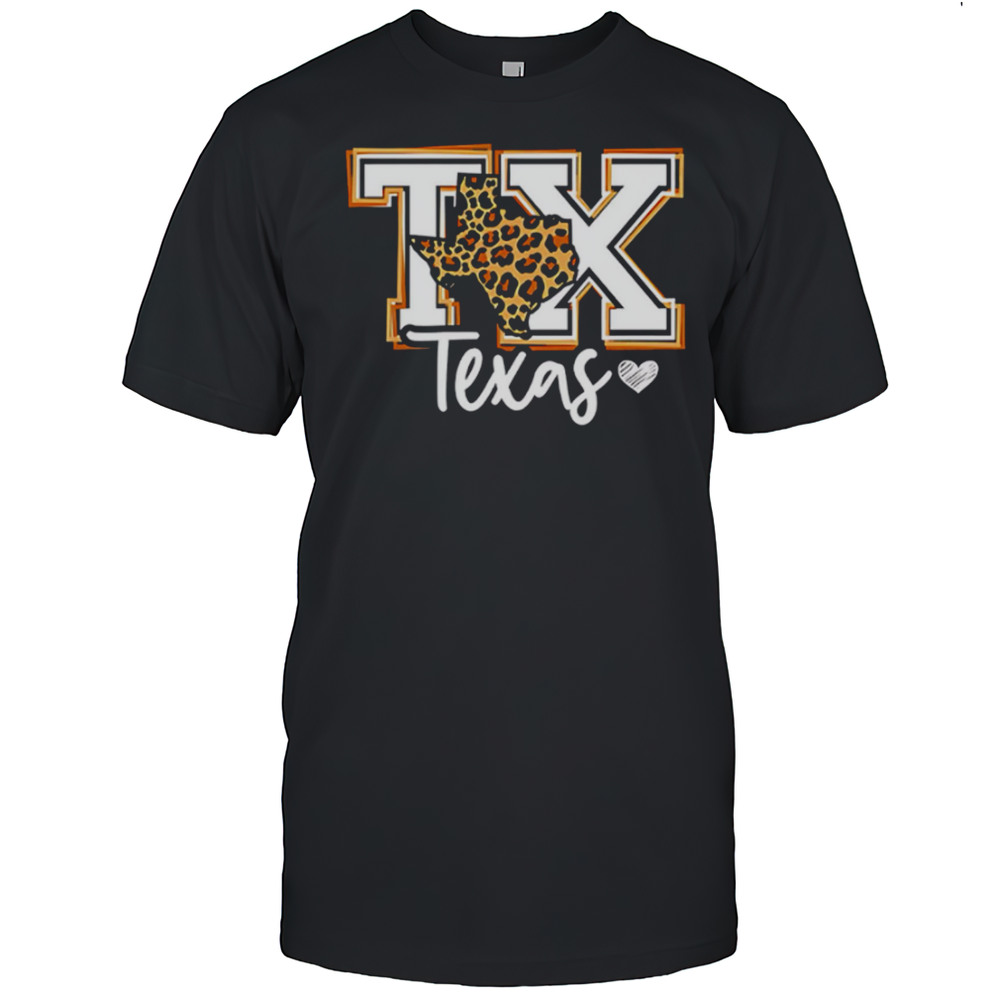 Texas Leopard Print Tx Graphic Western Style Shirt
