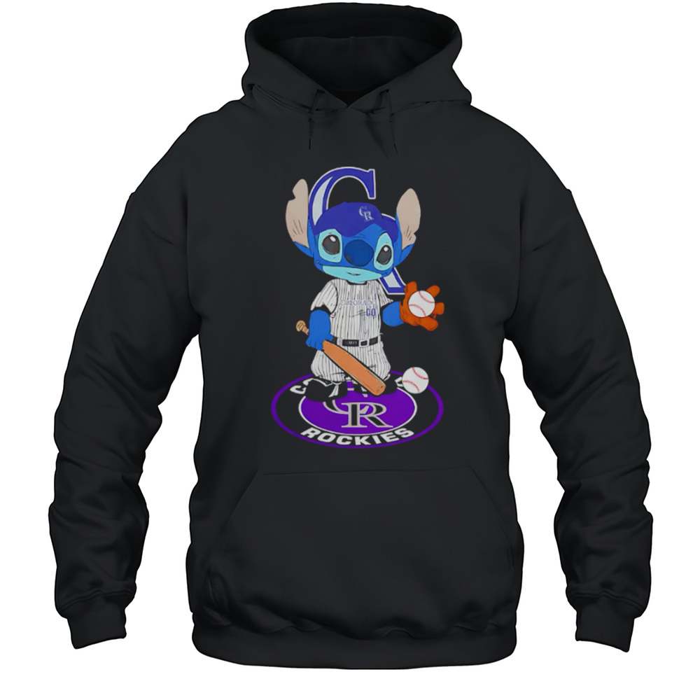 Baby Stitch Player Colorado Rockies Baseball Shirt Unisex Hoodie