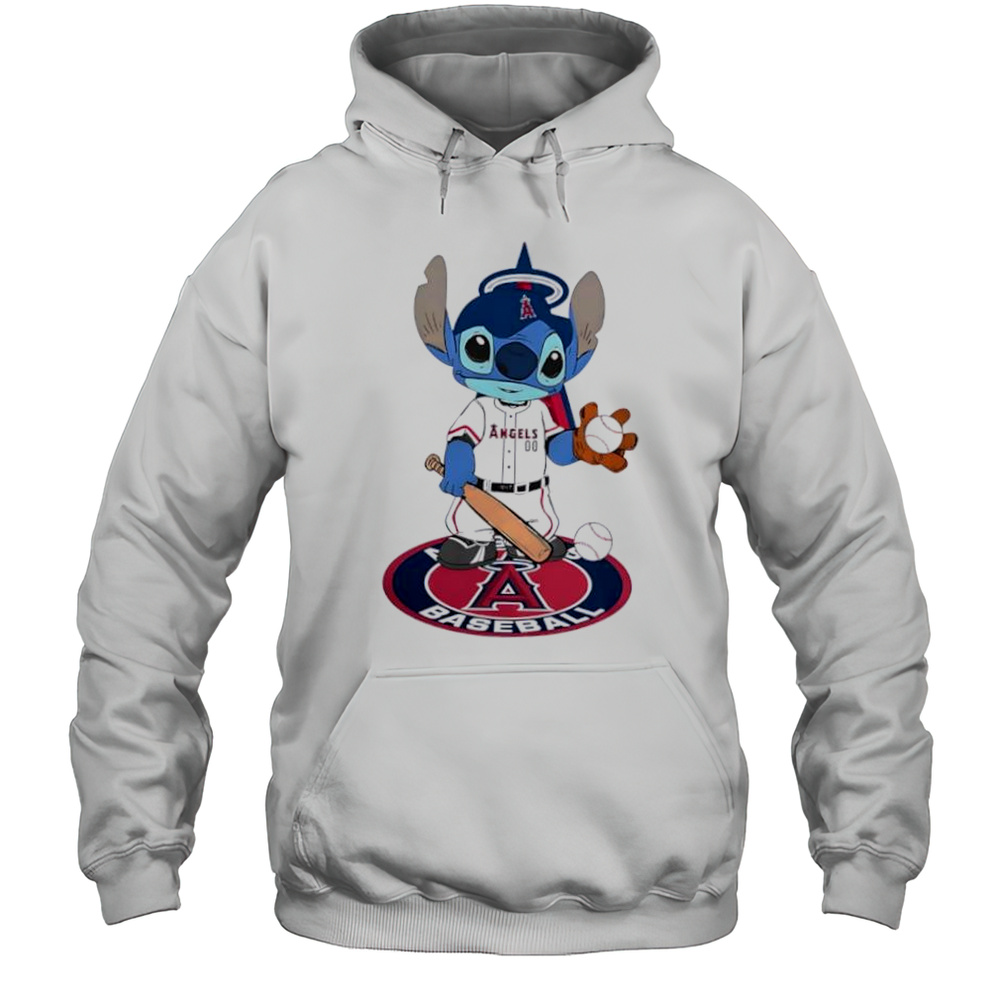 Baby Stitch Player Los Angeles Angels Baseball Shirt Unisex Hoodie
