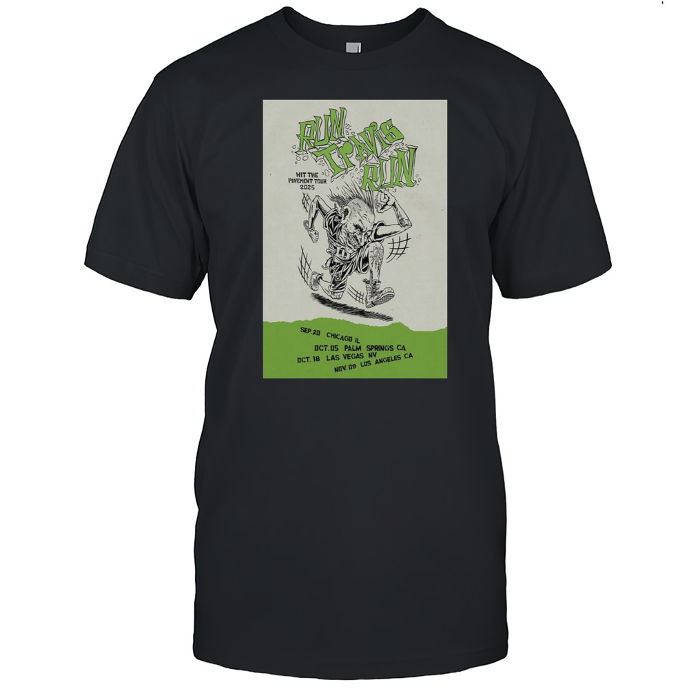 Blink-182 Run Travis Run Hit Pavement Tour 2025 Poster T-Shirt