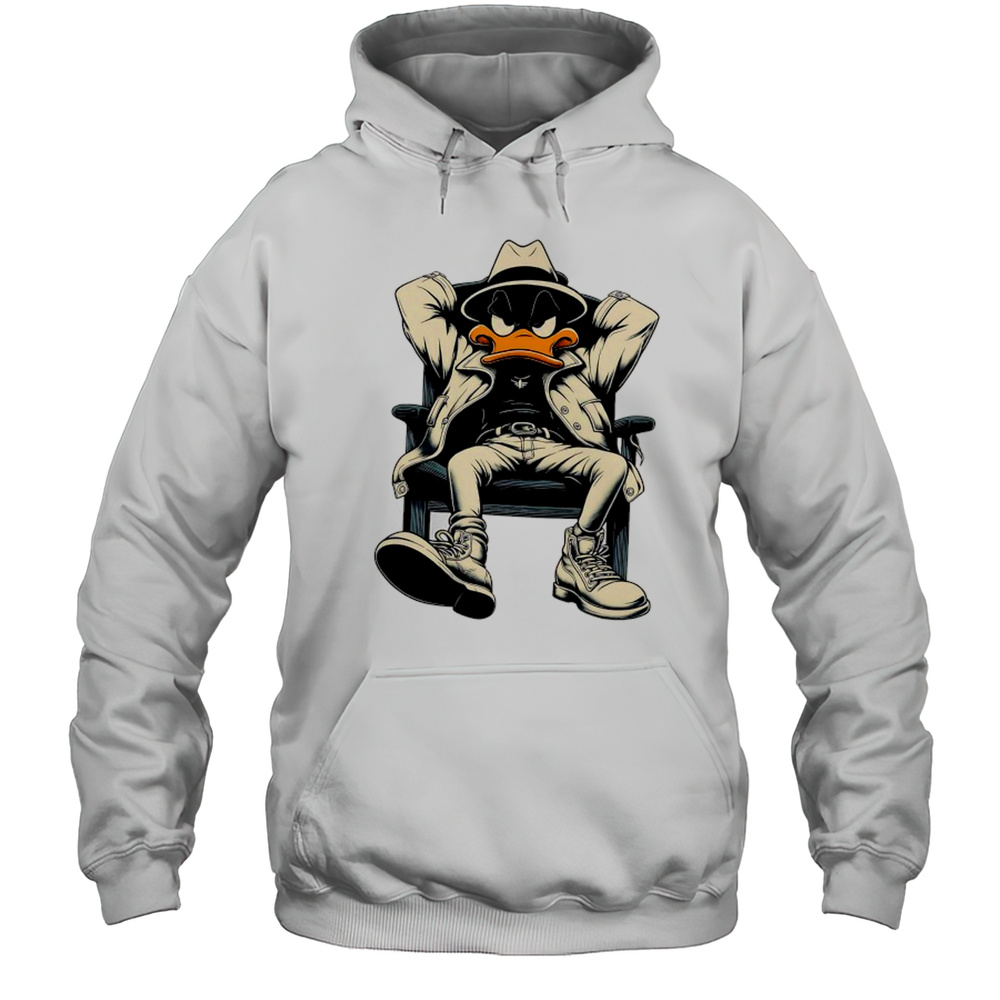 Gangster Duck On Chair Cartoon Shirt Unisex Hoodie