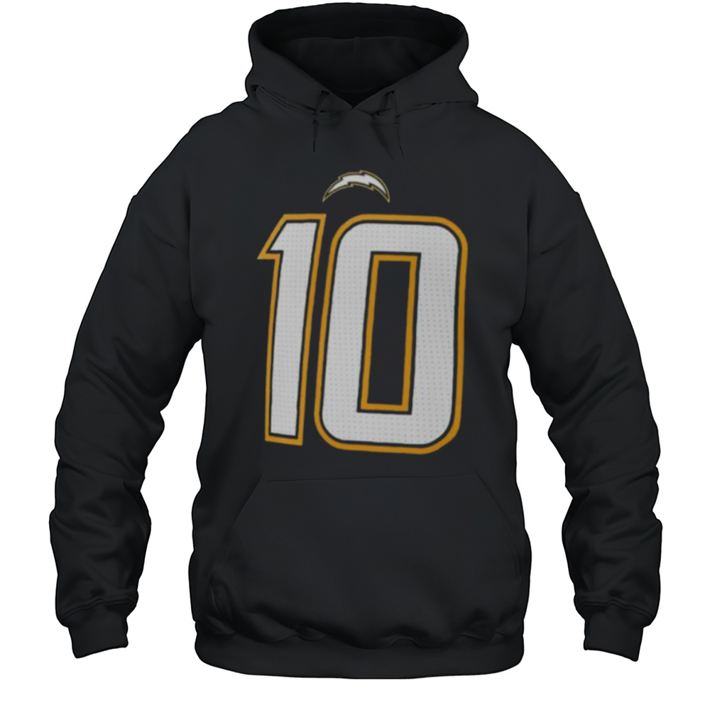 Justin Herbert 10 Los Angeles Chargers Name And Number 2 Sided Shirt Unisex Hoodie