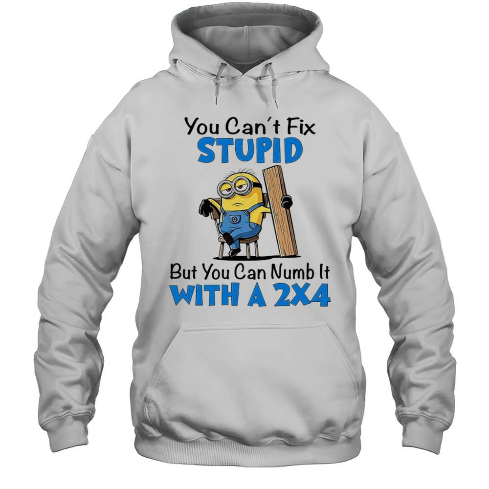 Minion You Cant Fix Stupid But You Can Numb It With A 24 Shirt Unisex Hoodie