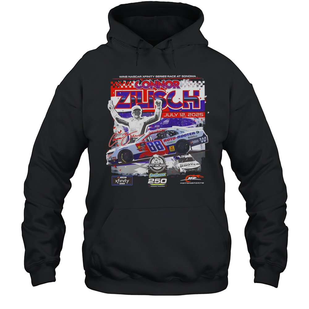 Nascar Connor Zilisch Checkered Flag Sports July 12 2025 Signature Shirt Unisex Hoodie