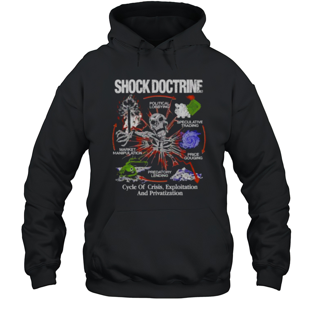 Shock Doctrine Cycle Of Crisis Exploitation And Privatization Skeleton Shirt Unisex Hoodie