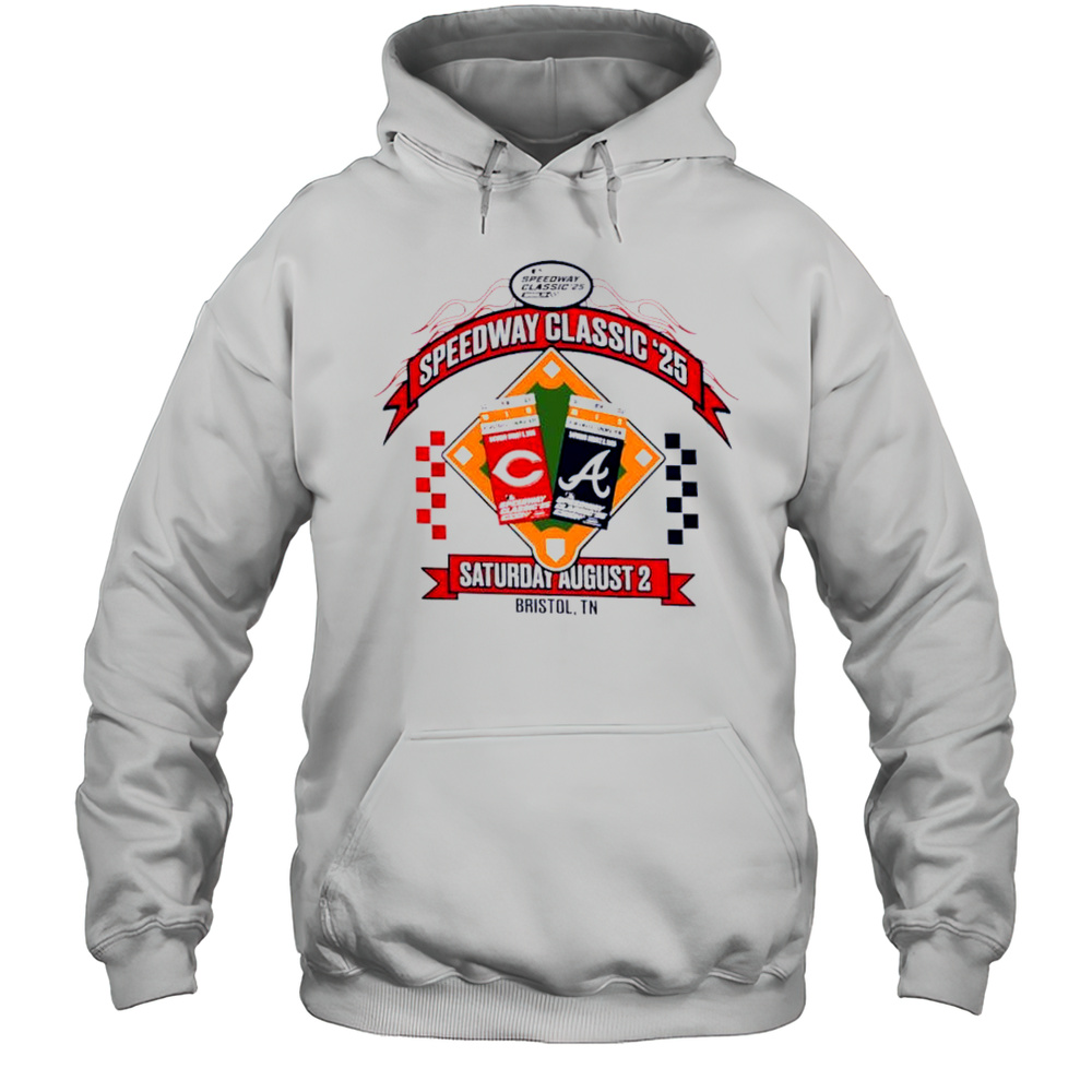 Cincinnati Reds Vs. Atlanta Braves 2025 Speedway Classic Event Shirt Unisex Hoodie
