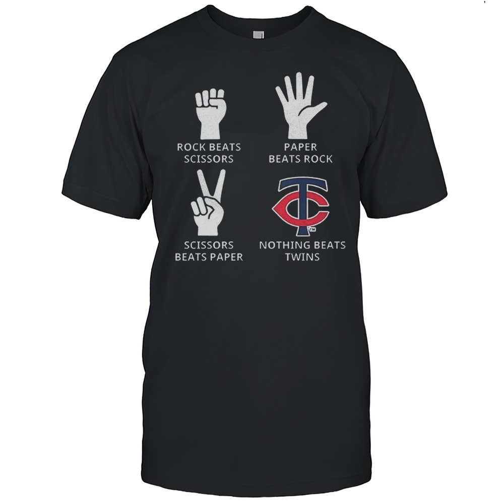 Minnesota Twins Rock Beats Scissors Paper Beats Rock Scissors Beats Paper Nothing Beats Twins Shirt