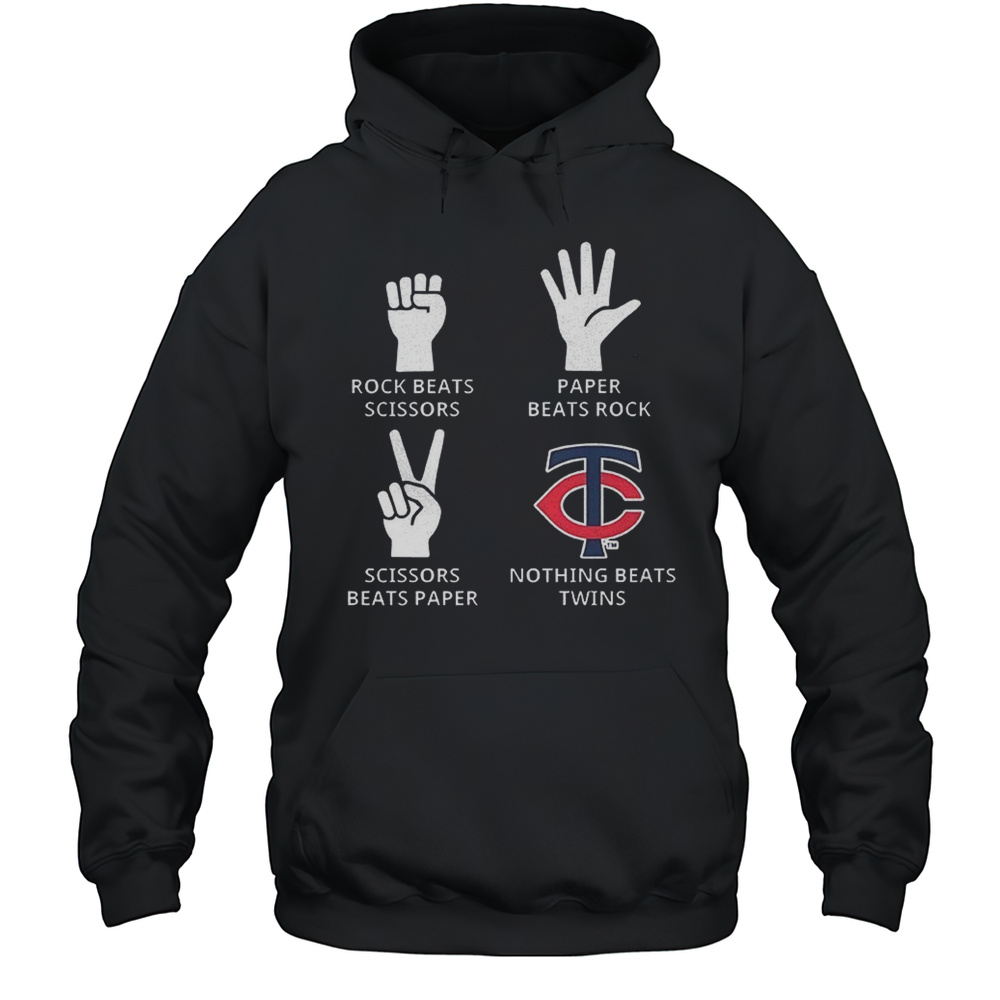 Minnesota Twins Rock Beats Scissors Paper Beats Rock Scissors Beats Paper Nothing Beats Twins Shirt Unisex Hoodie