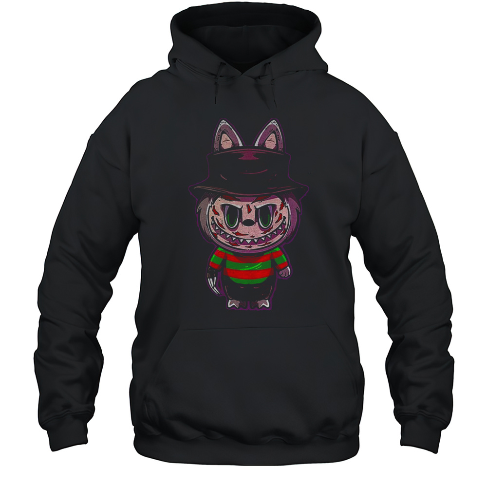Labubu Costume Freddy Krueger Happy Halloween Horror Character Shirt Unisex Hoodie