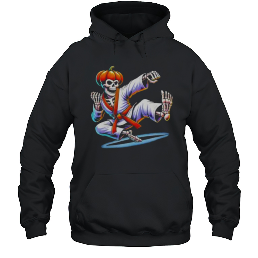 Skeleton Karate Halloween 2025 Shirt Unisex Hoodie