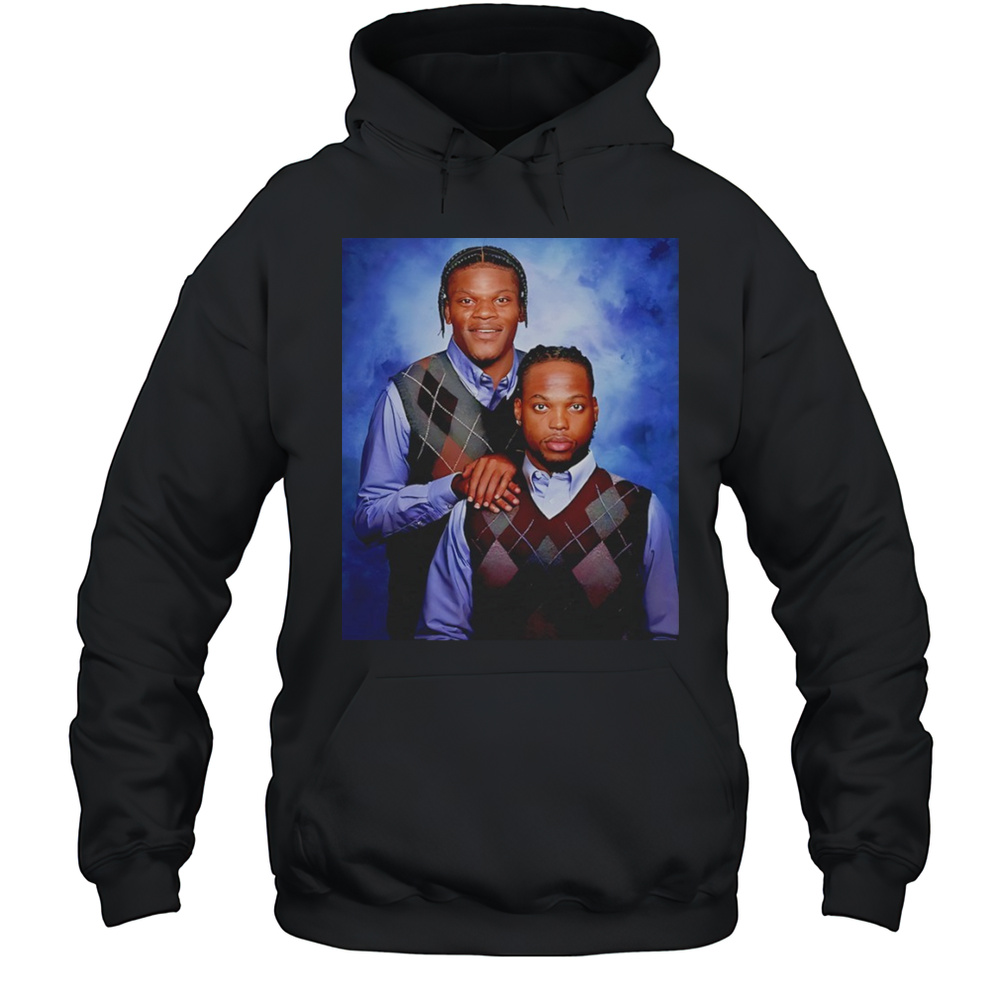 Lamar Jackson And Derrick Henry Baltimore Ravens NFL Step Brothers Shirt Unisex Hoodie