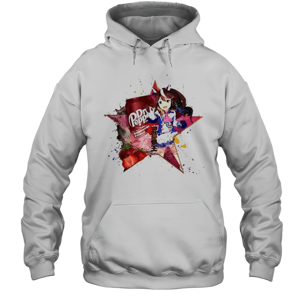 TokaI Teio Umamusume Dr Pepper Strawberries Cream Drink Anime Shirt Unisex Hoodie