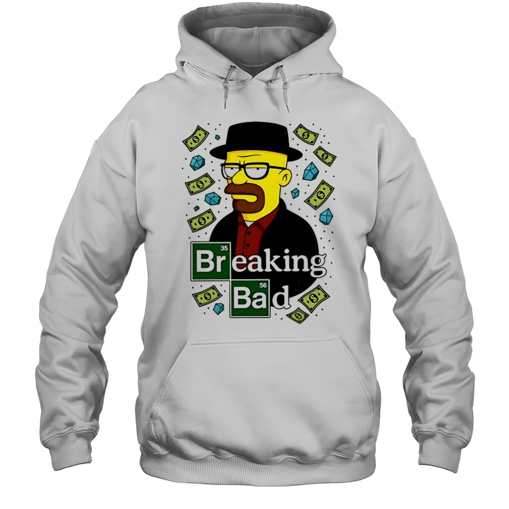 Walter White Simpson Breaking Bad Cartoon Shirt Unisex Hoodie