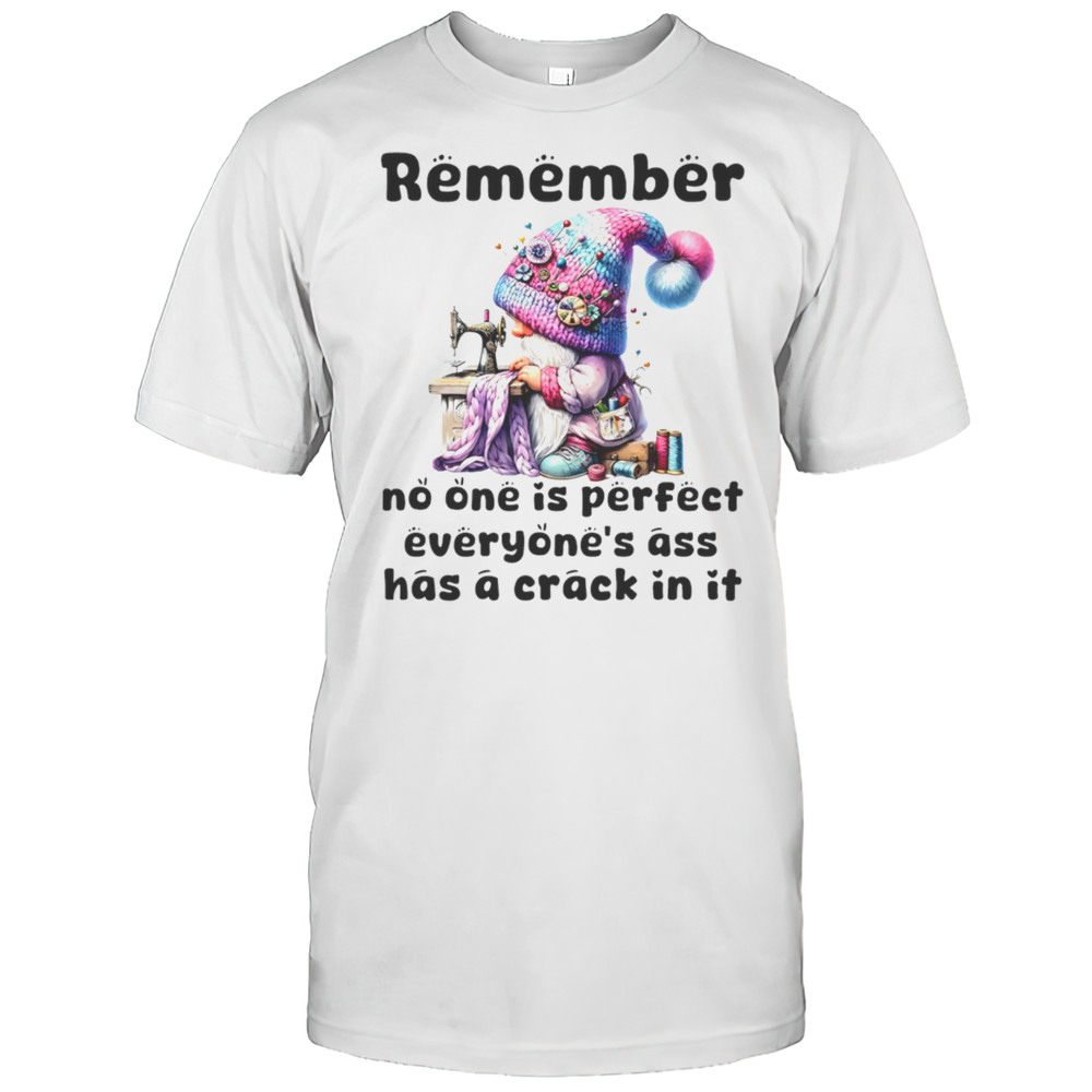 Gnome Remember No One Is Perfect Everyones Ass Has A Crack In It Shirt
