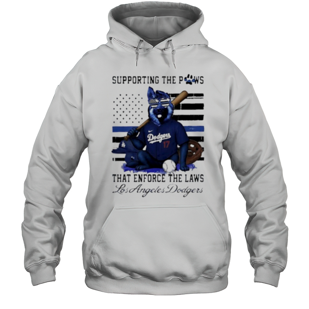 Los Angeles Dodgers Shohei Ohtani Supporting The Paws That Enforce The Laws Shirt Unisex Hoodie