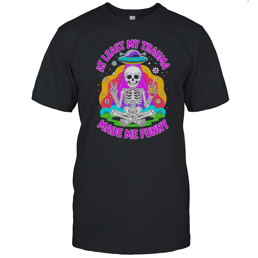 Skeleton Ufo Sarcastic Mental Health Halloween Shirt