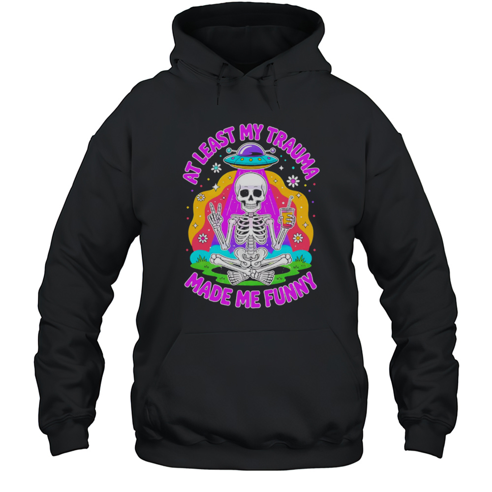 Skeleton Ufo Sarcastic Mental Health Halloween Shirt Unisex Hoodie