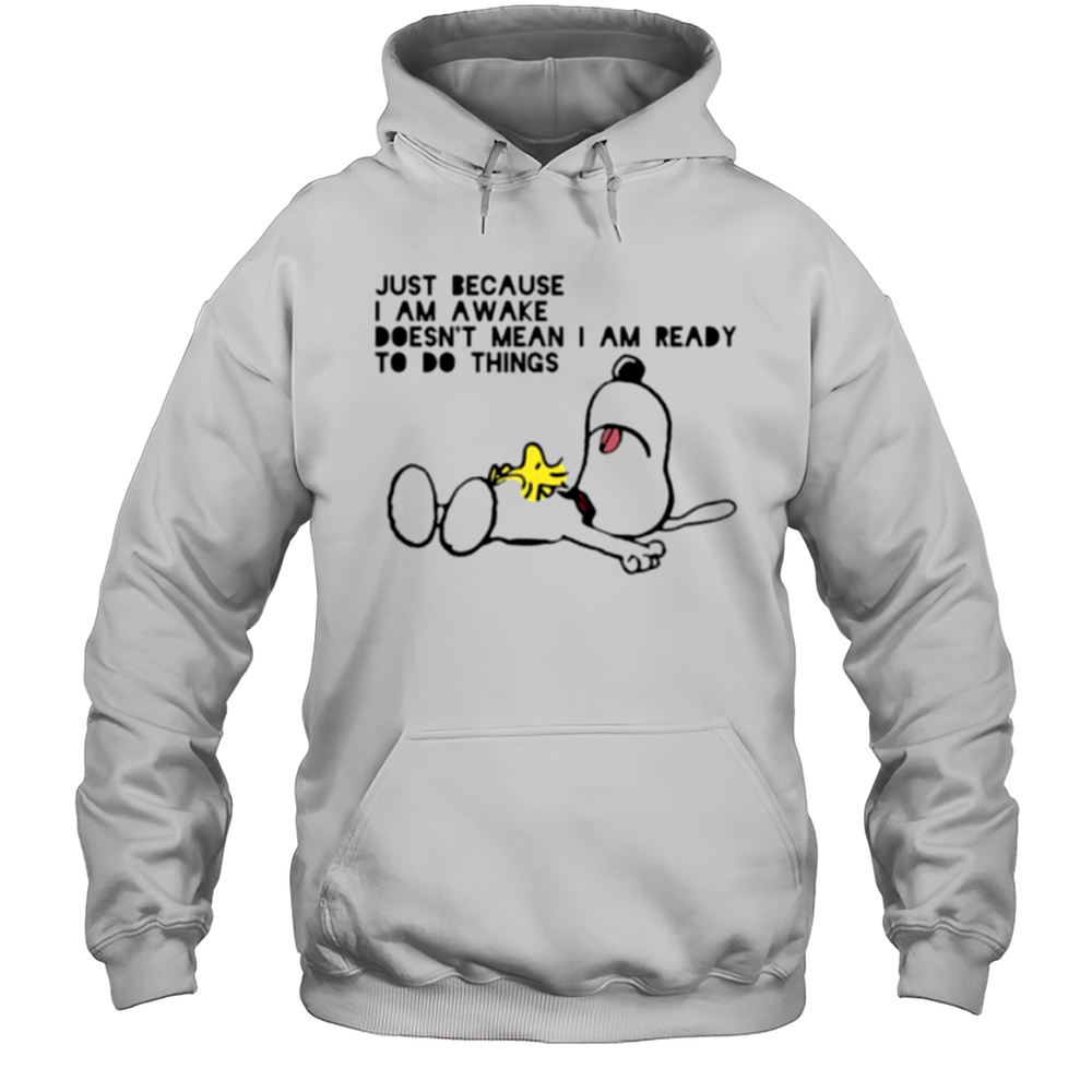 Snoopy And Woodstock Just Because I Am Awake Doesnt Mean I Am Ready To Do Things Shirt Unisex Hoodie
