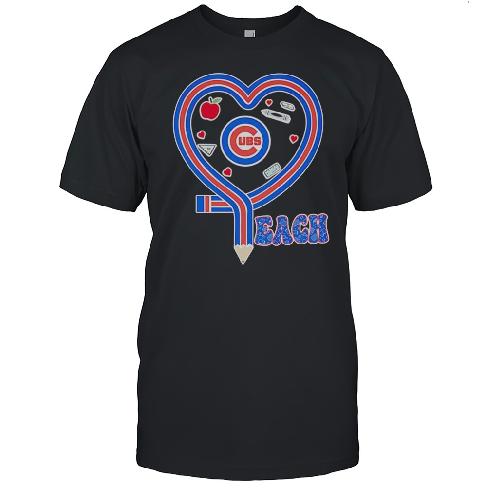 Teach Heart Chicago Cubs Logo Shirt