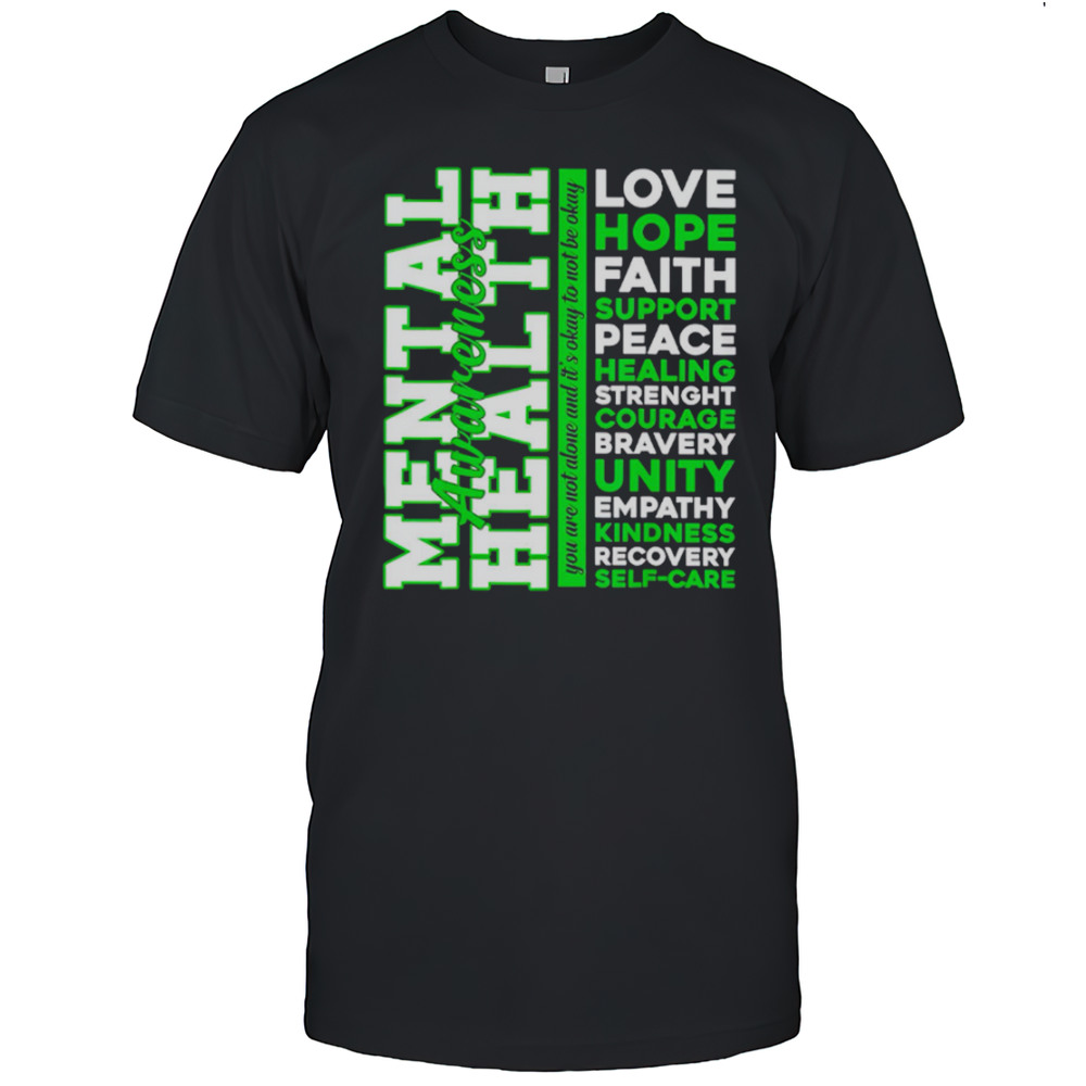 Top Positive Green Words Mental Health Awareness Classic Shirt