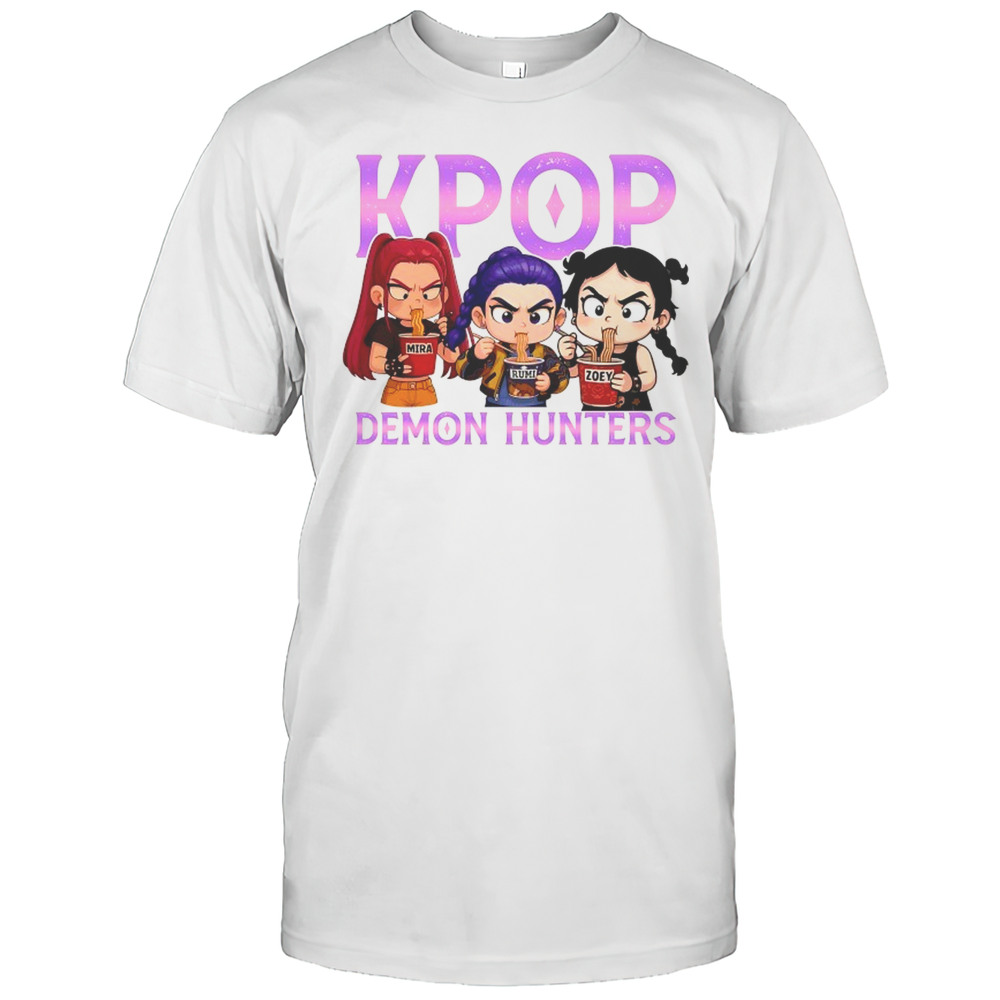 Kpop Demon Hunters Eat Ramen Chibi Shirt