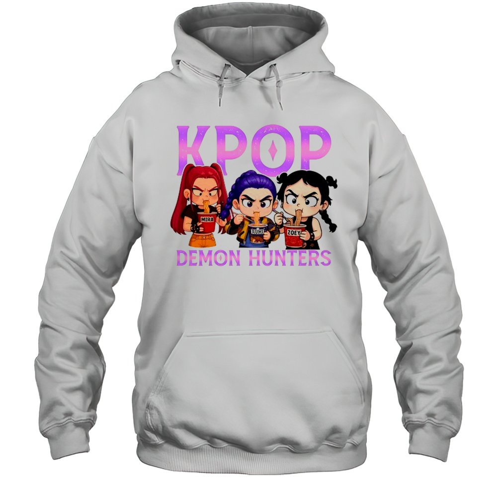 Kpop Demon Hunters Eat Ramen Chibi Shirt Unisex Hoodie